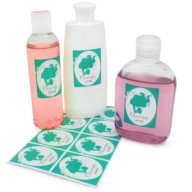 Stickers "Organic shampoo" bottles