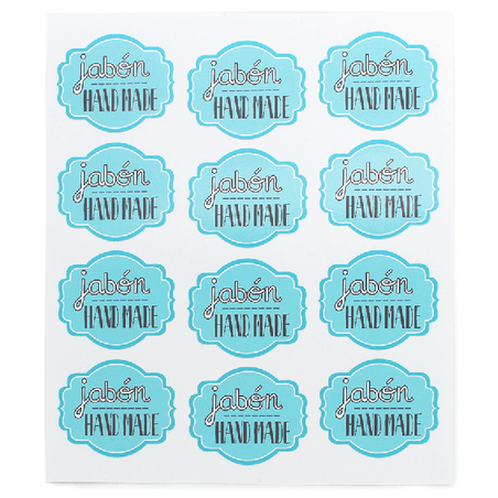 Turquoise hand made soap stickers