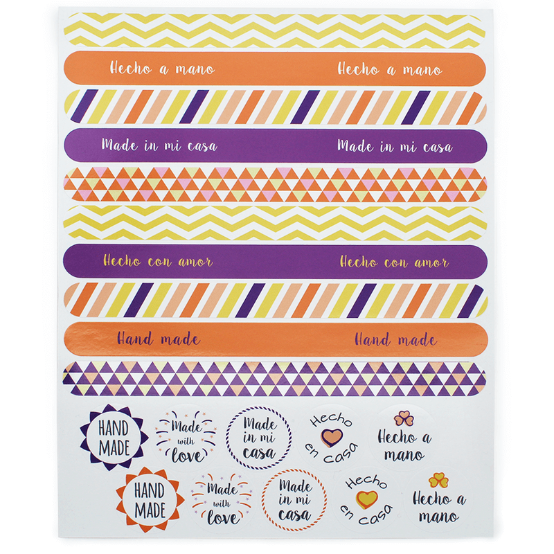 Orange-violet stickers