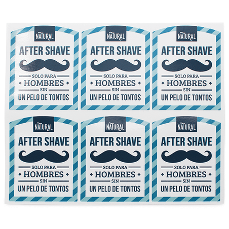 Etiquetas adhesivas para after shave casero