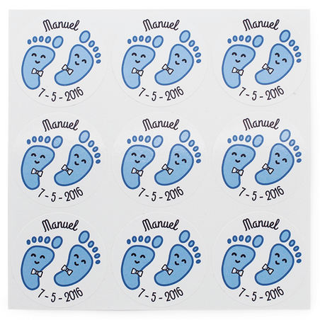 Custom blue footprint stickers