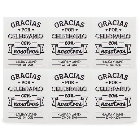 Personalized stickers thank you for celebrating with us
