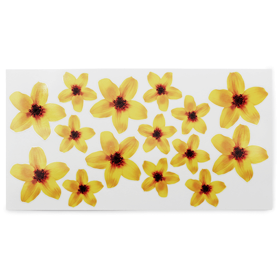 Pegatinas de flores amarillas