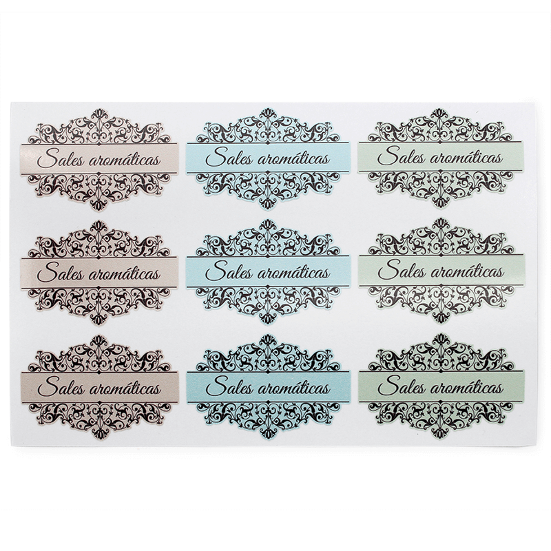 Vintage stickers for aromatic salts