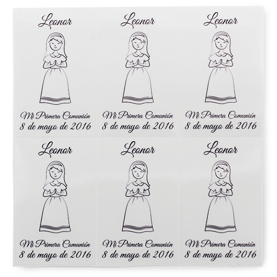 Personalized girl communion stickers
