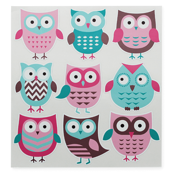 Owl stickers for packaging