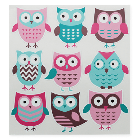 Owl stickers for packaging