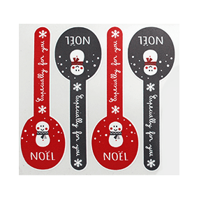 Snowman ribbon sticker