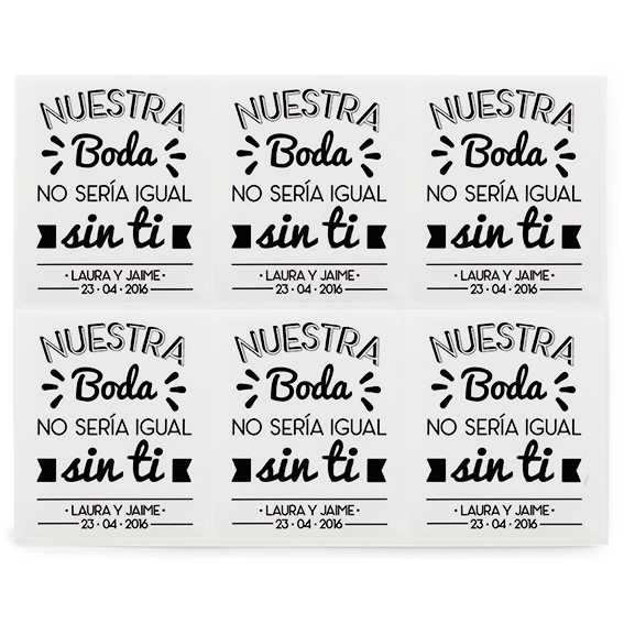 Personalized stickers our wedding would not be the same without you