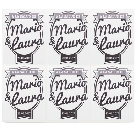 Adhesive wedding labels