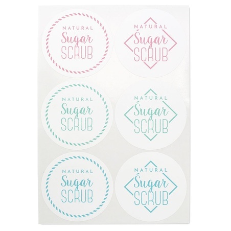 Sugar scrub stickers