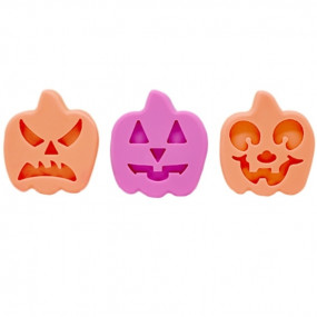 Molde Calabazas Halloween 3 cavidades Molde Calabazas Halloween 3 cavidades