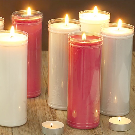 Plastic containers for liturgical candles. Online sales