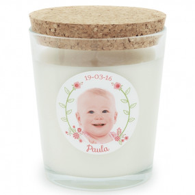 Personalized stickers with round christening photo Personalized stickers with round christening photo