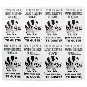 Stickers para regalos mapache Stickers para regalos mapache