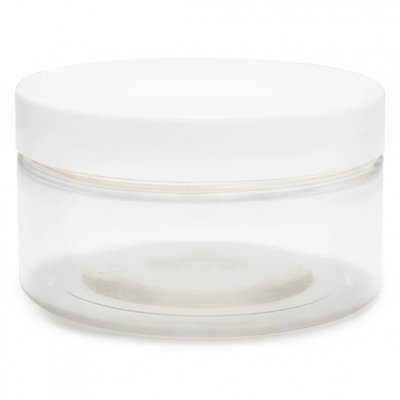 Transparent jar 100 ml white lid