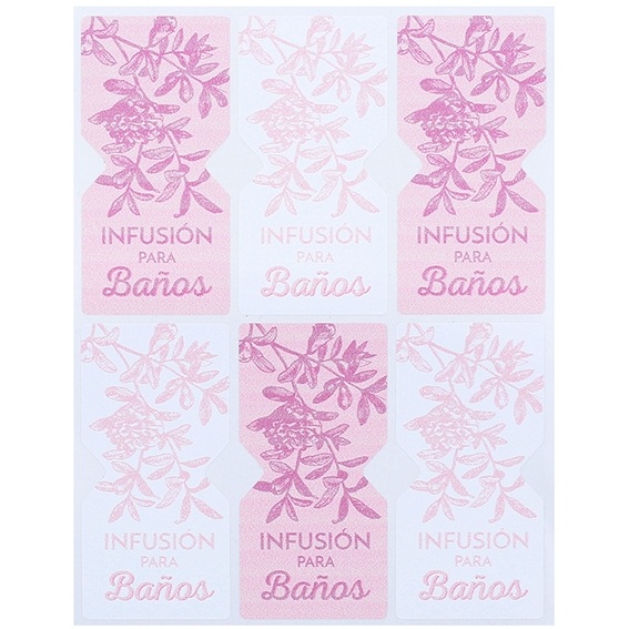 Herbal bath infusion stickers