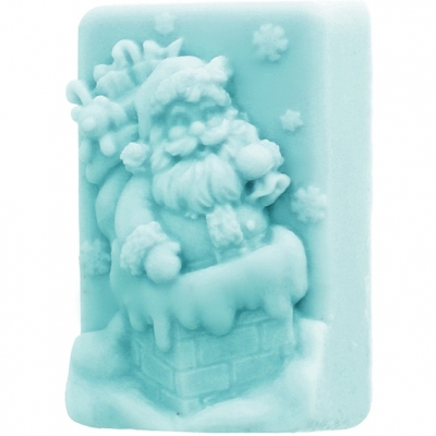 Mold for Santa Claus soaps in the fireplace