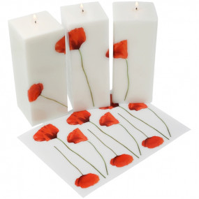 Poppy decoupage stickers