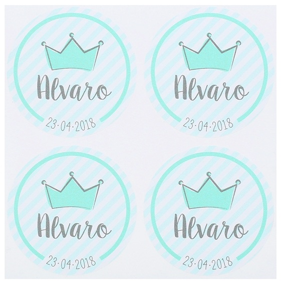 Blue christening sticker