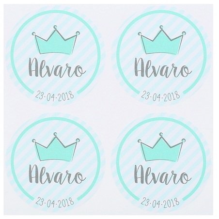 Blue christening sticker