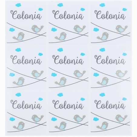Blue cologne stickers