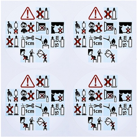 Safety stickers candles
