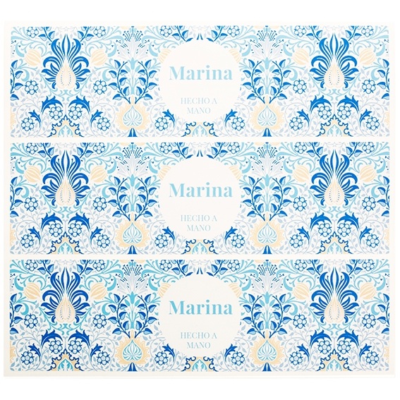 Pegatinas flores persas azules