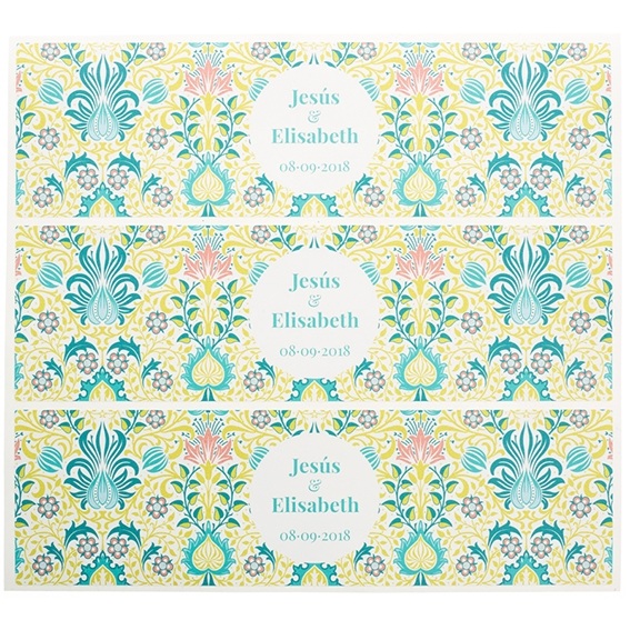 Custom stickers Persian mustard and green flowers