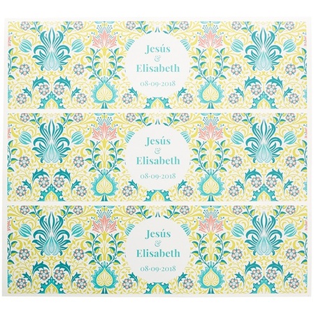 Custom stickers Persian mustard and green flowers