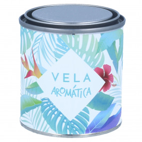Stickers cans blue tropical candles Stickers cans blue tropical candles