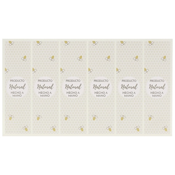 Beige and white bee stickers