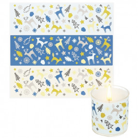 Christmas forest stickers small blue tones