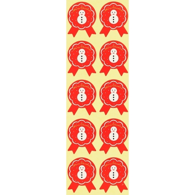 Stickers for snowman packaging