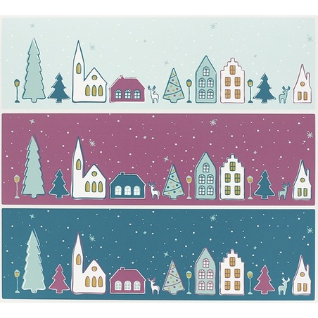 Small stickers snowy village