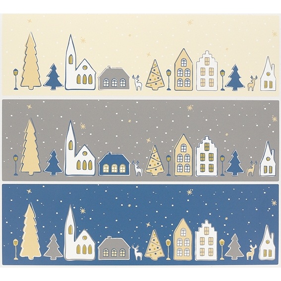 Blue Christmas Village Sticker