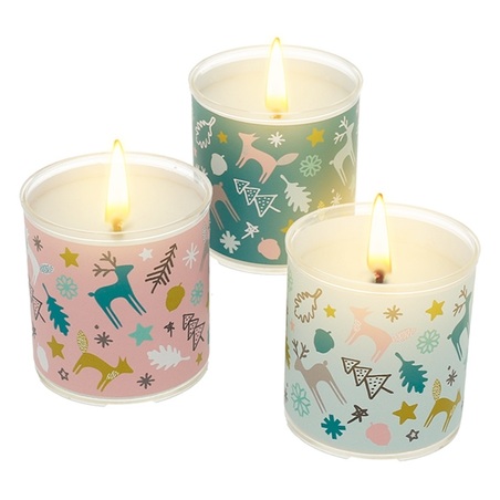 Pegatinas bosque navideño tonos ciruela pequeñas
