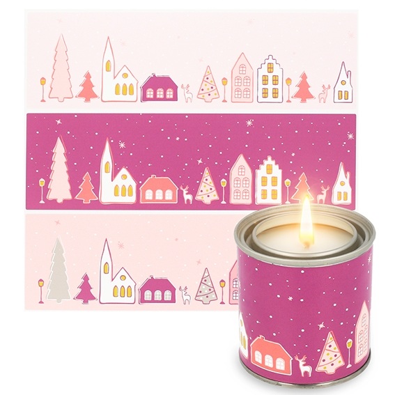 Christmas stickers for canned candles