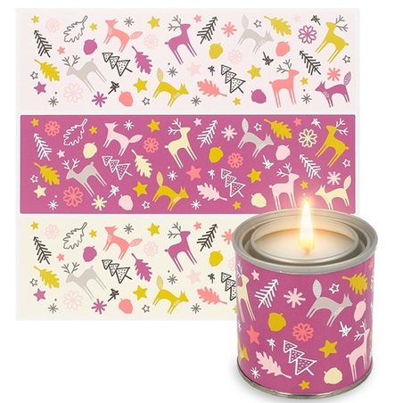 Pink stickers for making canned candles