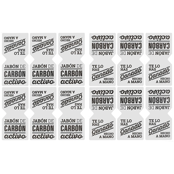 Pegatinas jabon de carbon