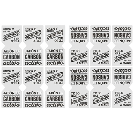 Pegatinas jabon de carbon