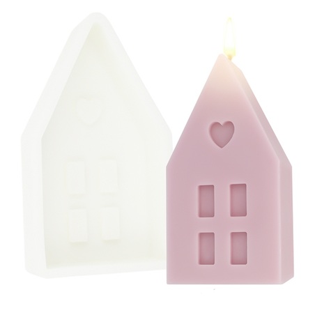 Molde velas de casa navideña 