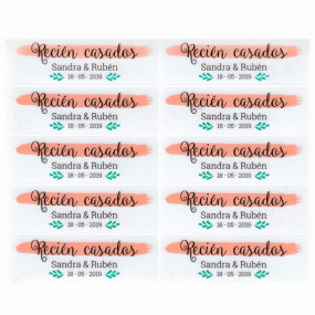 Stickers for newly married pomperos personalized Stickers for newly married pomperos personalized