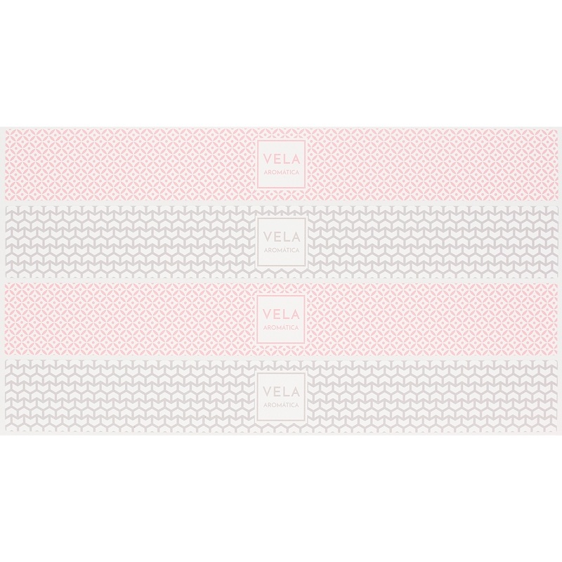 Grey and pink stickers for candles