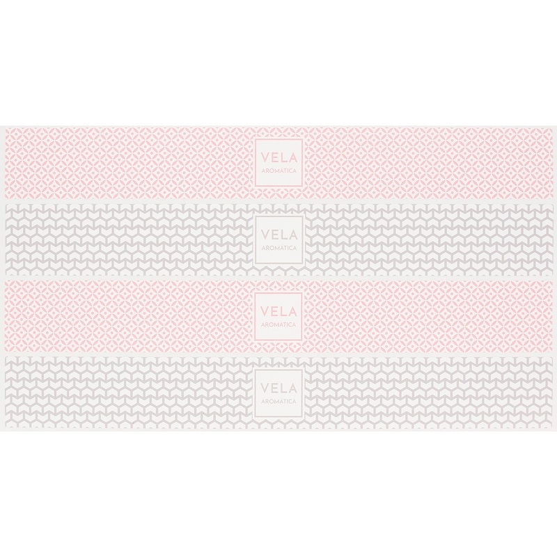 Grey and pink stickers for candles
