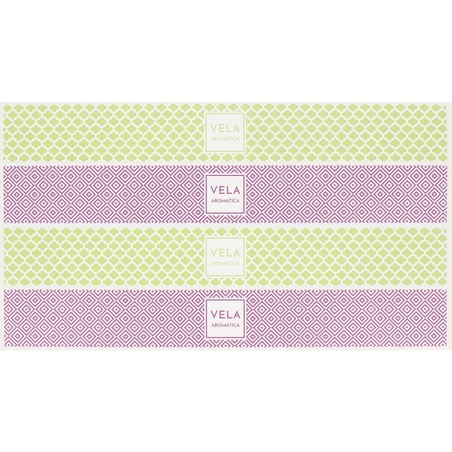 Purple stickers and pistachio for candles
