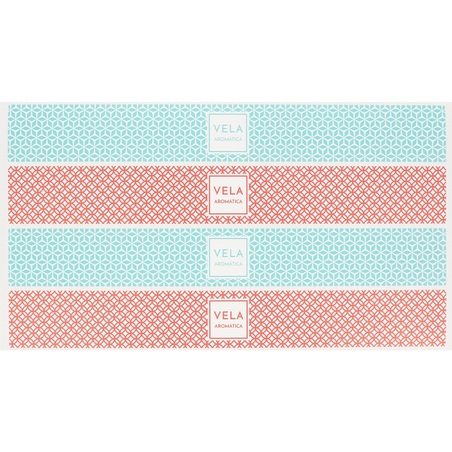 Red and water green stickers for candles