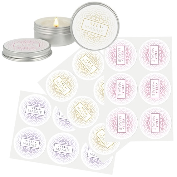 Stickers for massage candles