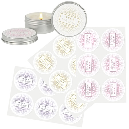 Stickers for massage candles