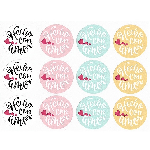 Round stickers made with love